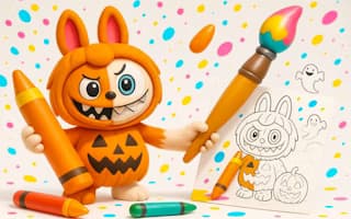 Halloween Labubu Coloring & Drawing Game